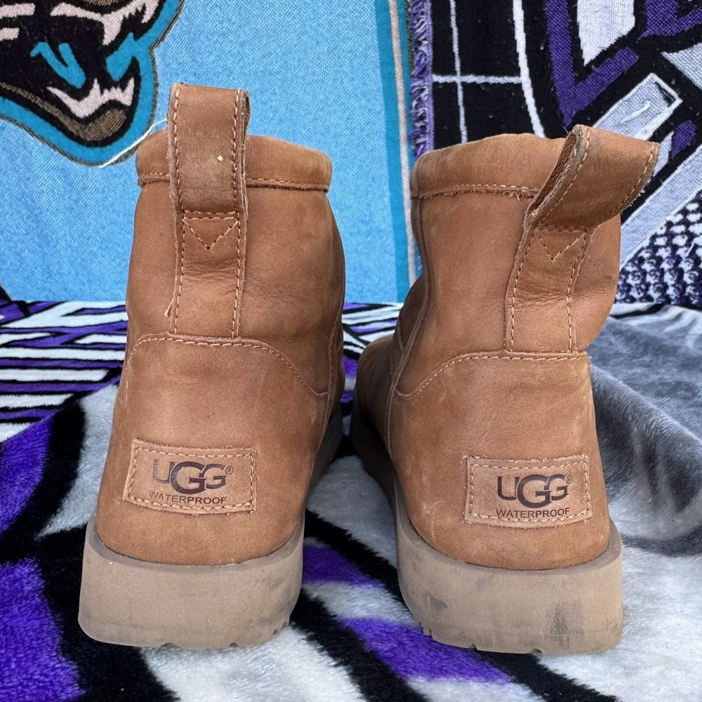 Size 8 - UGG Women's Classic Mini Waterproof Leather Boots‎ 1019641 Chestnut